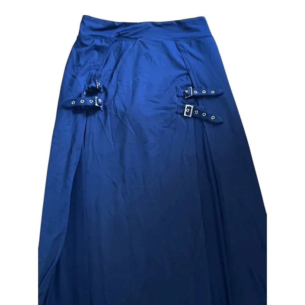 Halara High Waisted Decorative Buckle Split 2-in-1 Maxi Casual Skirt Sz Small Na - Picture 6 of 9